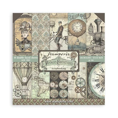 Stamperia Scrapbooking Pad 12" - Voyages Fantastiques image 0