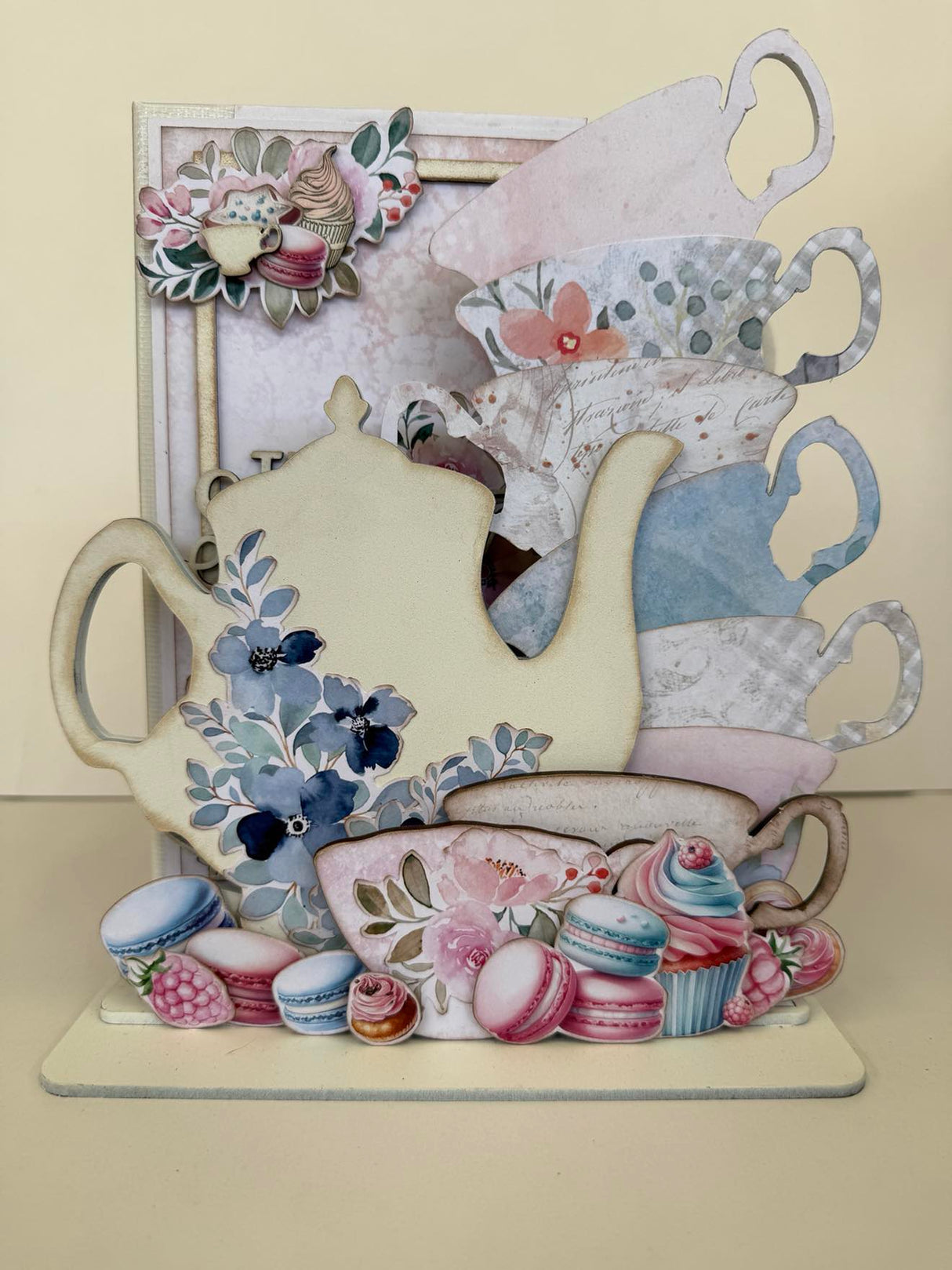 3D MDF Tea Pot and Cup Album Holder and Album Set image 3