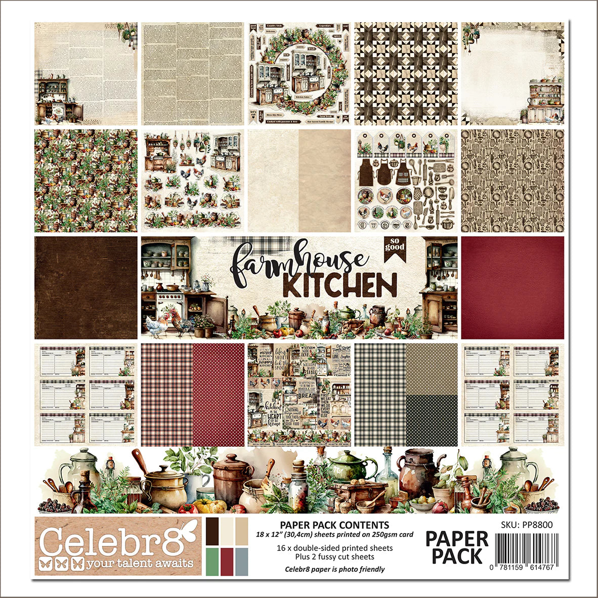 Celebr8 - Farmhouse Kitchen Paper Pack image 0