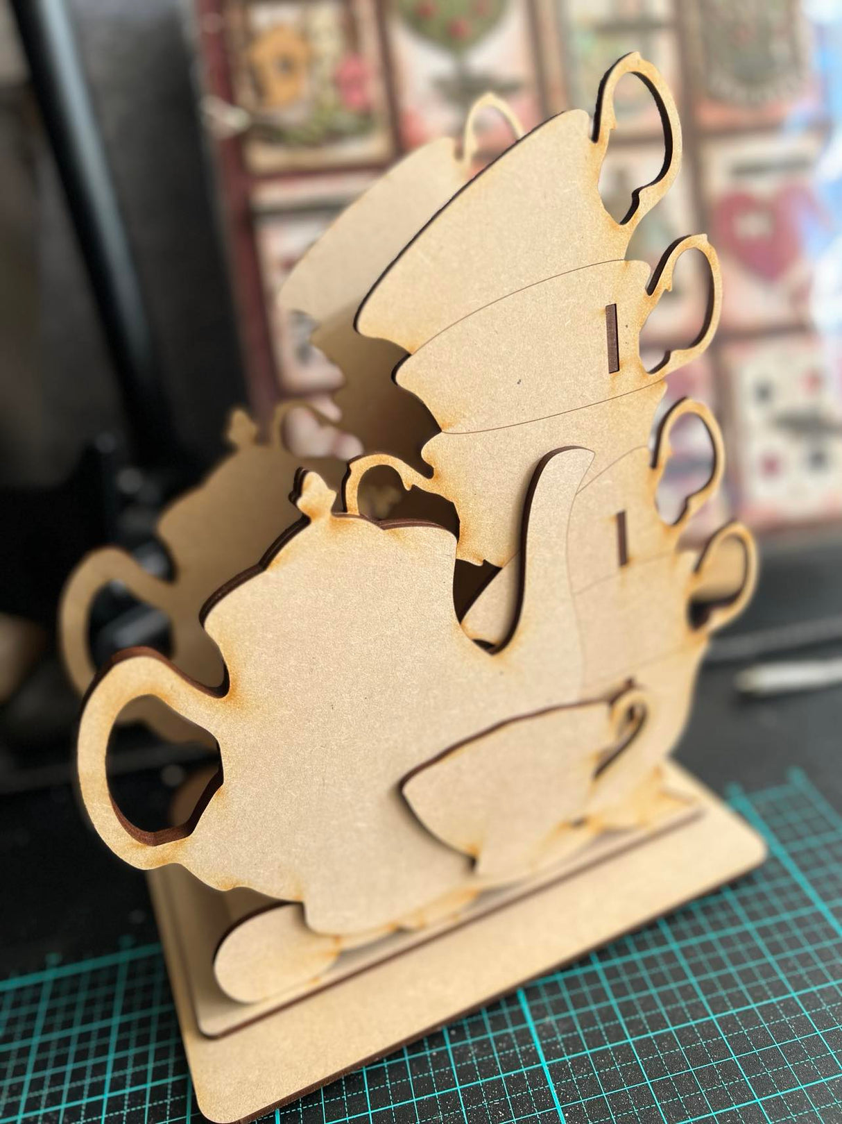 3D MDF Tea Pot and Cup Album Holder and Album Set image 0