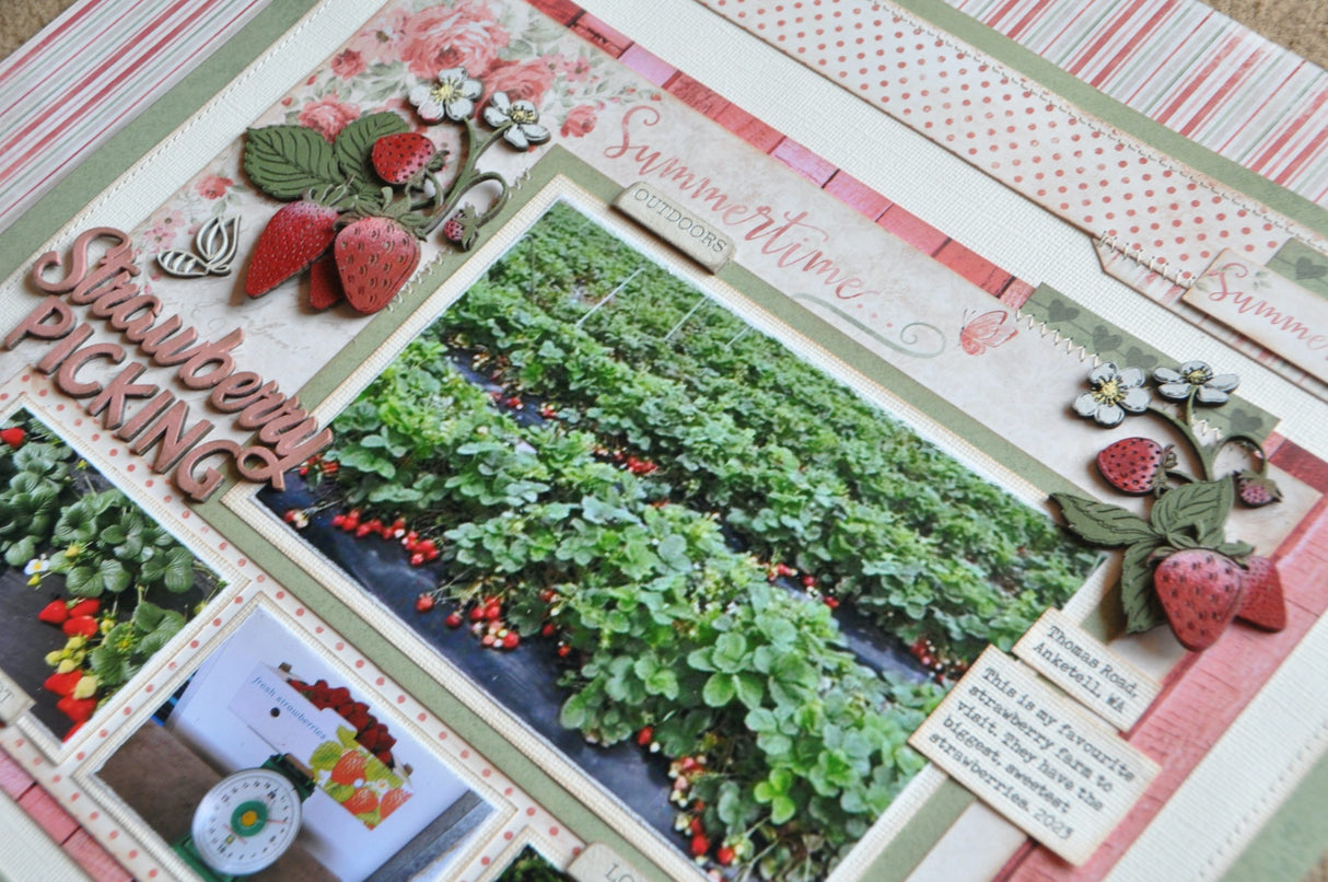 Designer Scrapbooking Kit #176- Strawberry Picking image 6