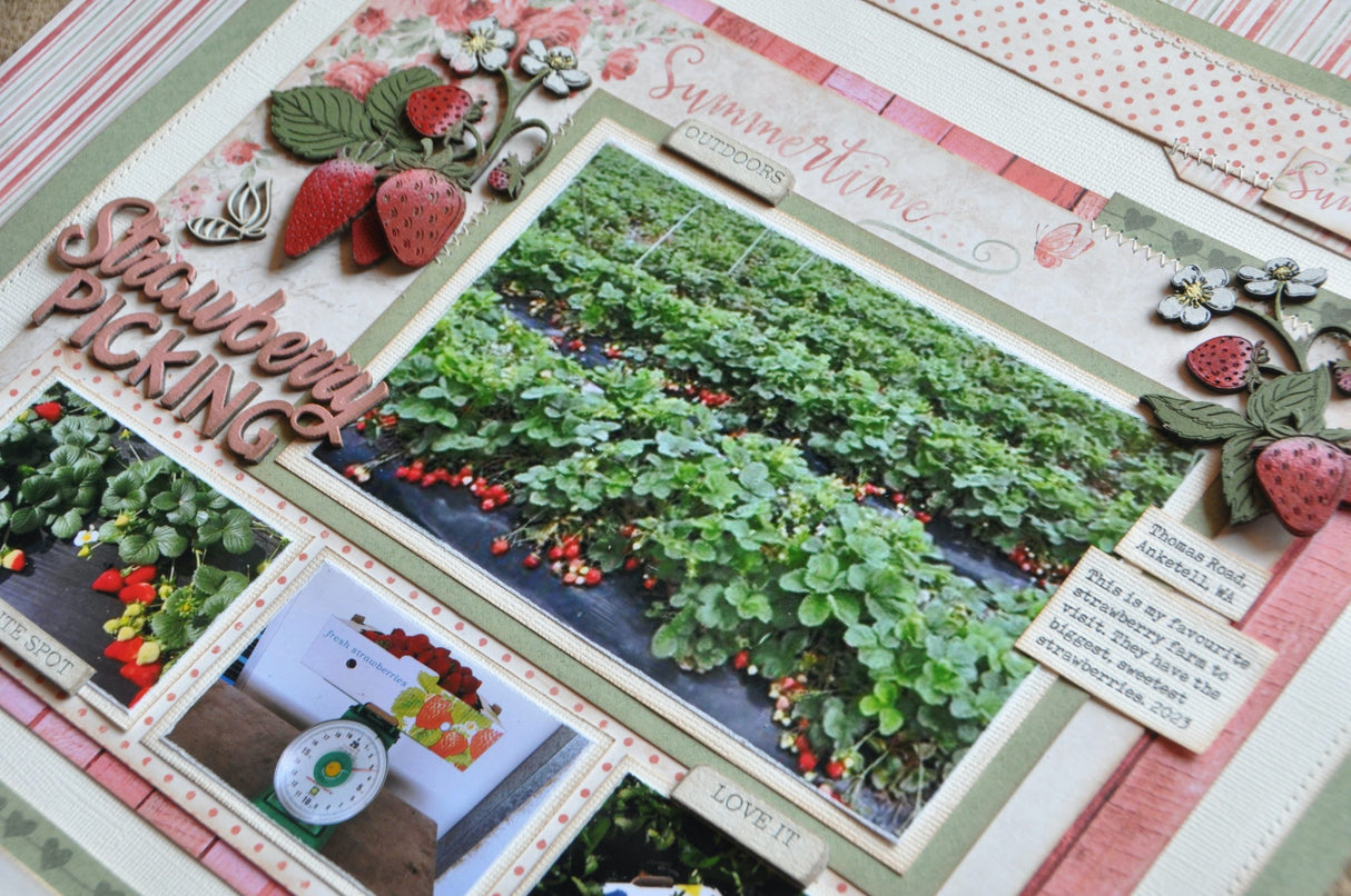 Designer Scrapbooking Kit #176- Strawberry Picking image 9