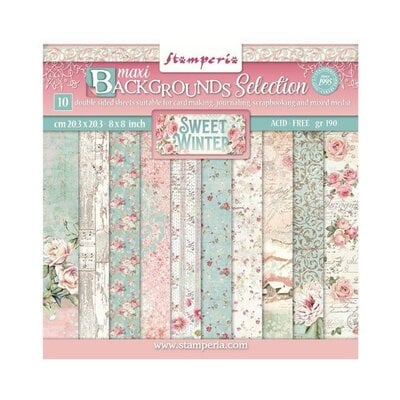 Stamperia Scrapbooking Pad 8" - Sweet Winter Backgrounds image 0