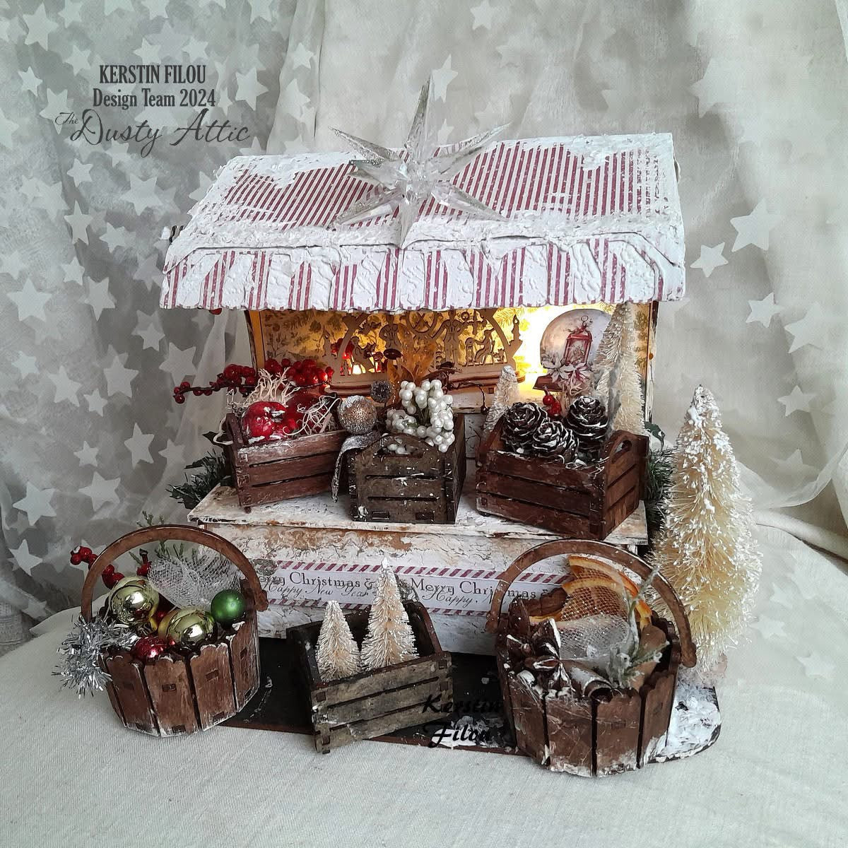 3D MDF Market Stall including crates