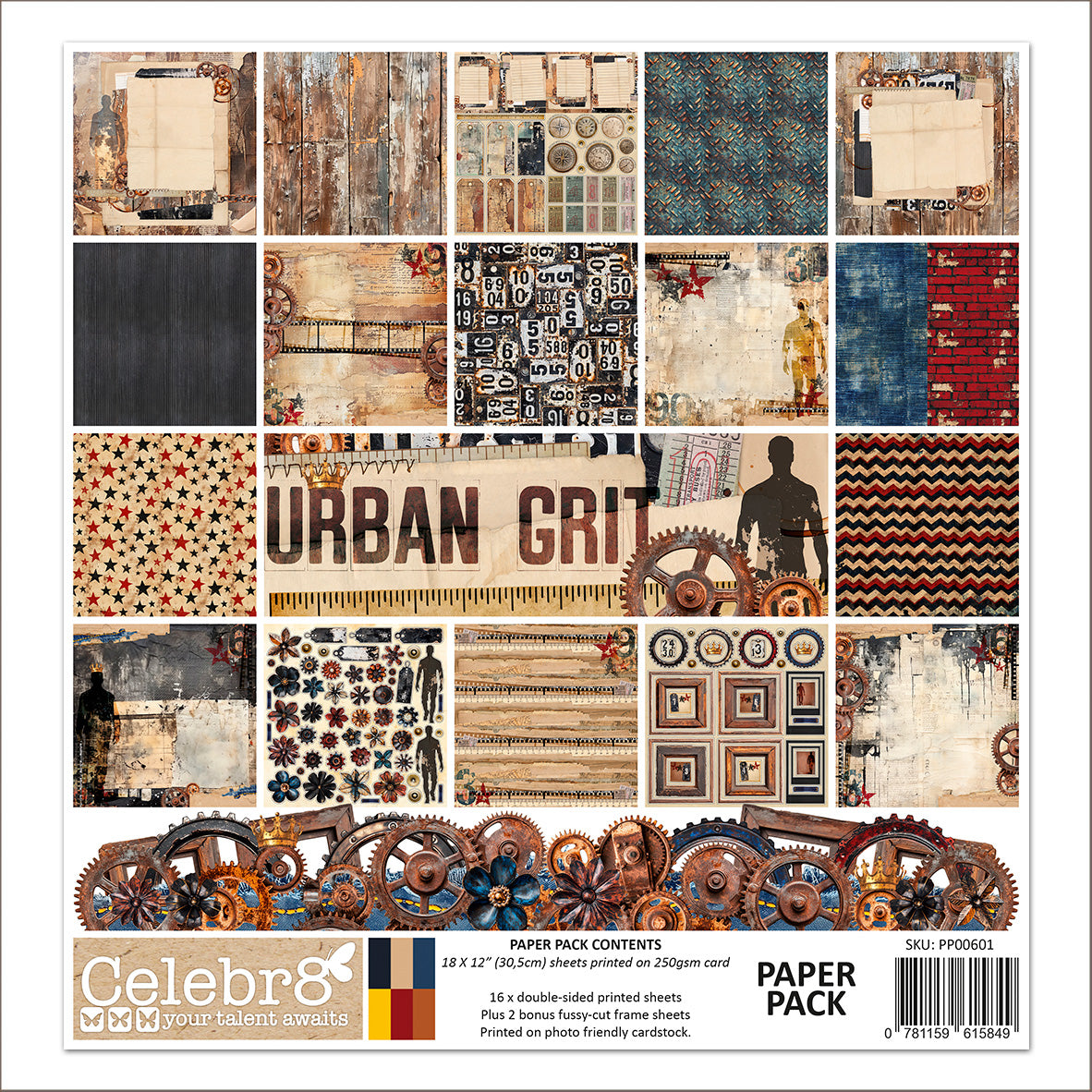 Celebr8 12" Paper Pack - Urban Grit