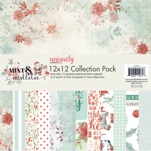 UC Mint & Mistletoe Paper Pack and Creative Cuts Bundle