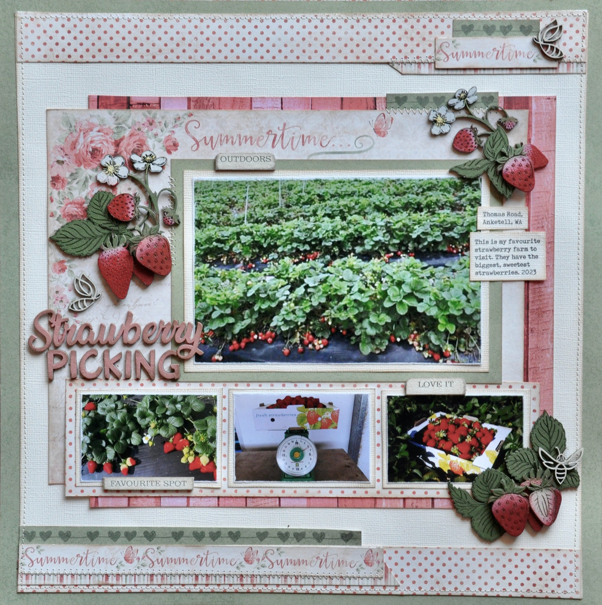 Designer Scrapbooking Kit #176- Strawberry Picking image 0