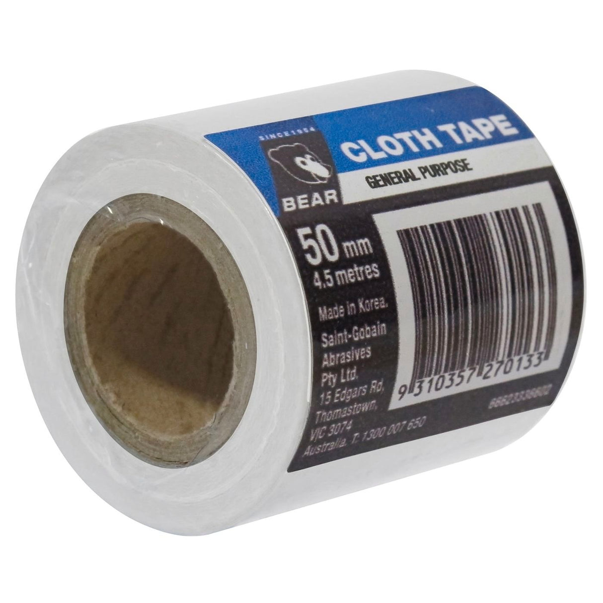 Cloth Tape White 50mm - 4.5 metres