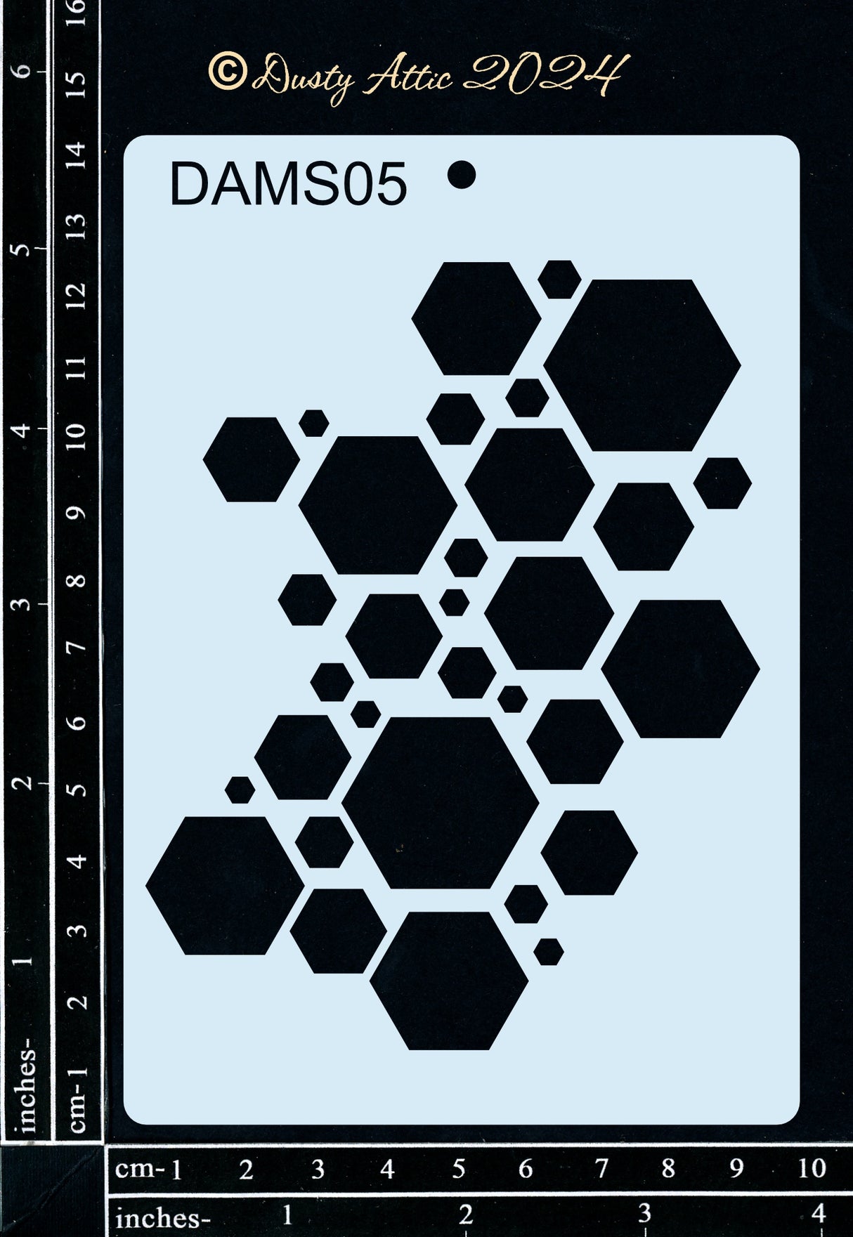 Dusty Mini Stencil 5 – Hexagons image 0