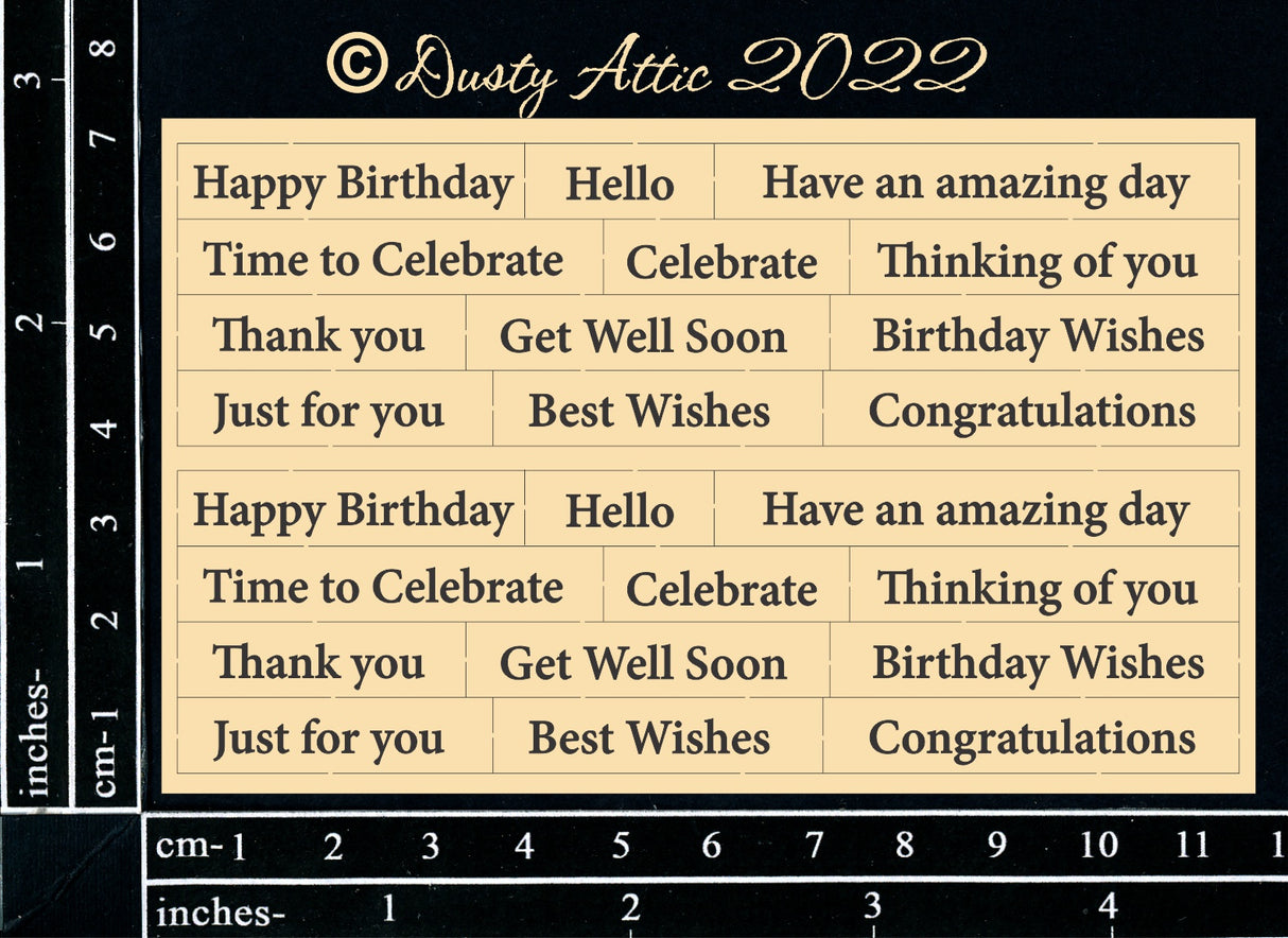 Mini Card Sentiments 16 Black - MIXED image 0