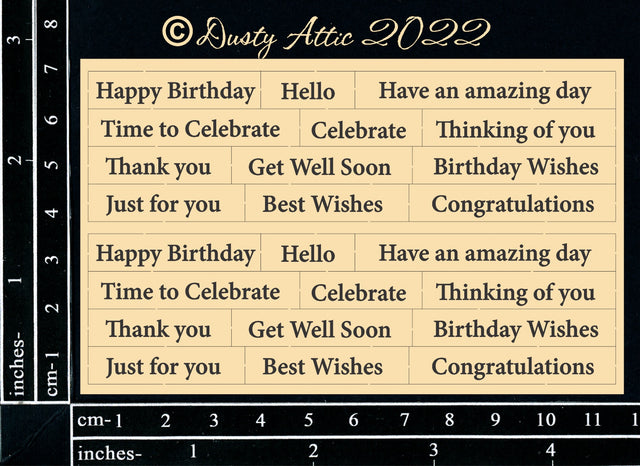 Mini Card Sentiments 16 Black - MIXED image 0