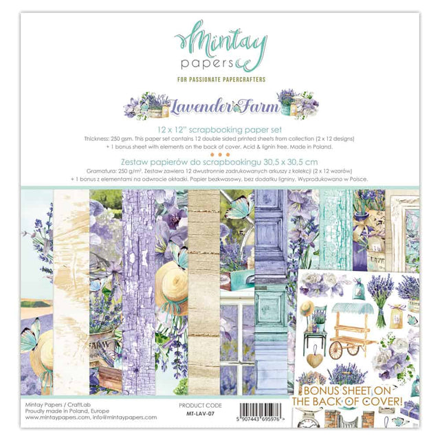 Mintay Lavendar Farm 12" Scrapbooking Paper Set image 0