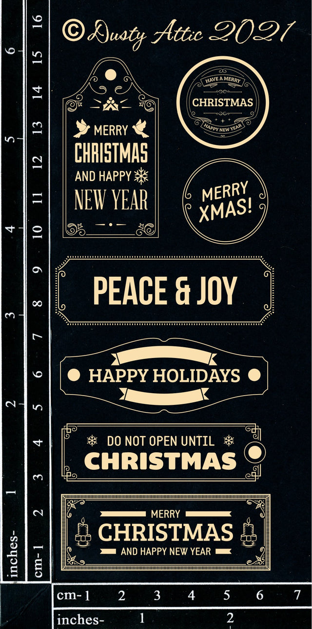 Christmas Labels - black image 0