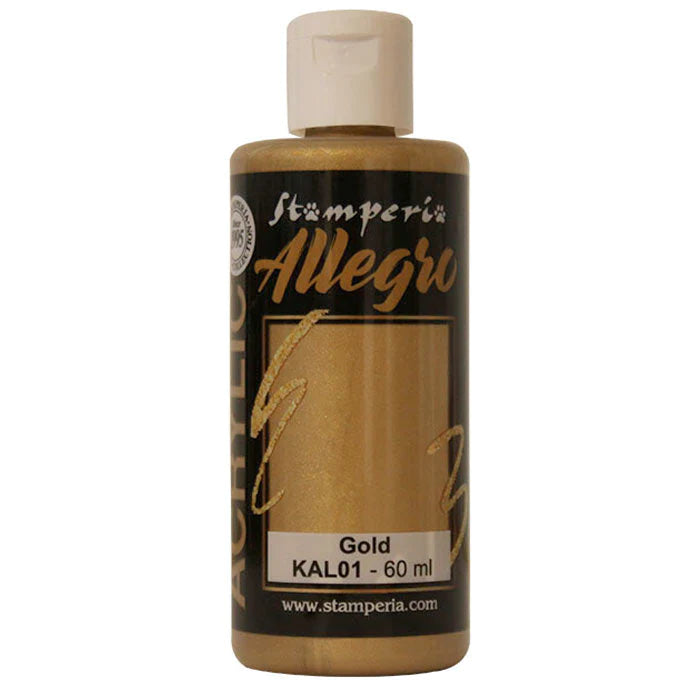 Stamperia Allegro Paint 60ml - Gold Metallic image 0