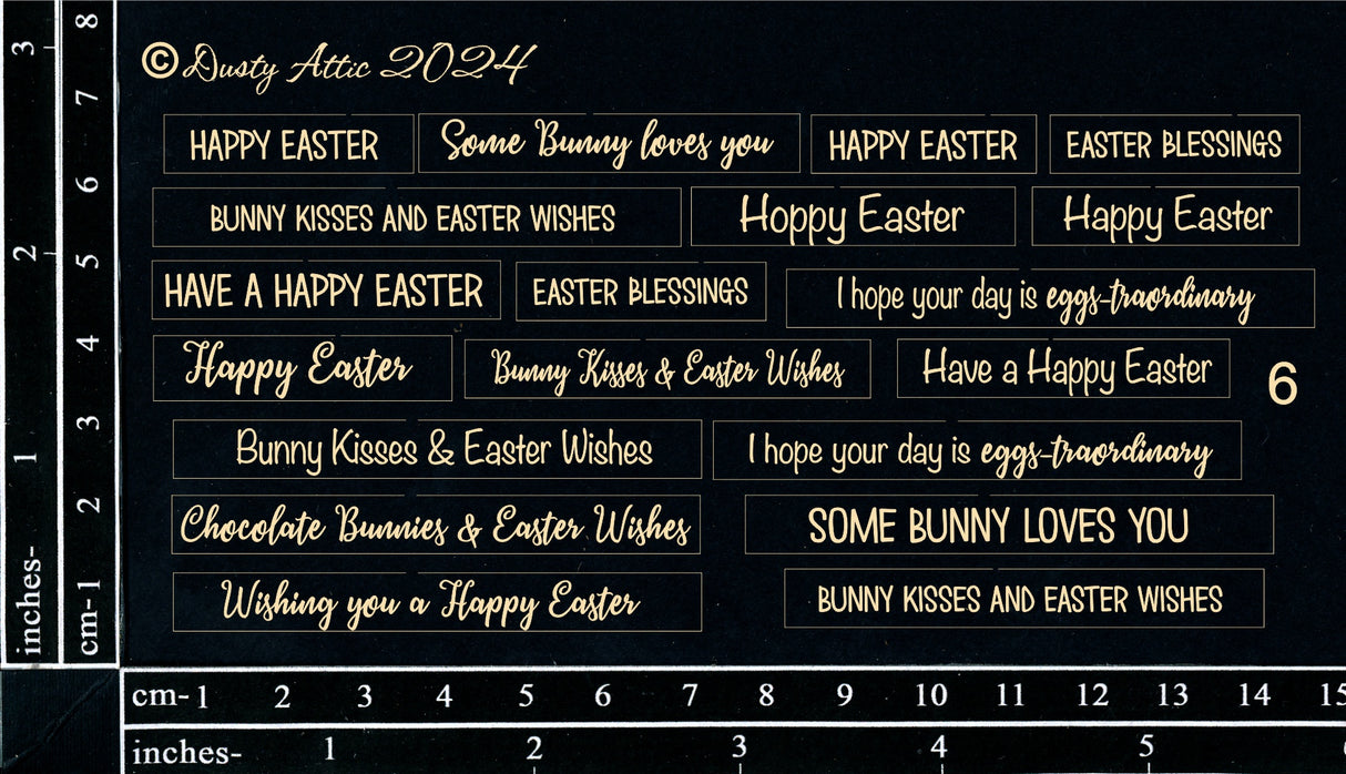 Card Sentiments #6 - Easter (Black) image 0