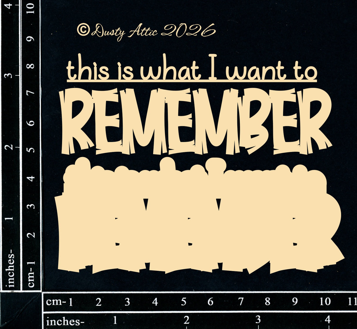 This Is What I Want To Remember